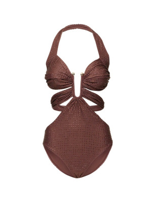 Kristal Taş Detaylı Pencereli Premium Mayokini