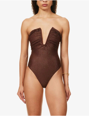 Kristal Taşlı Kahverengi Tasarım Mayo