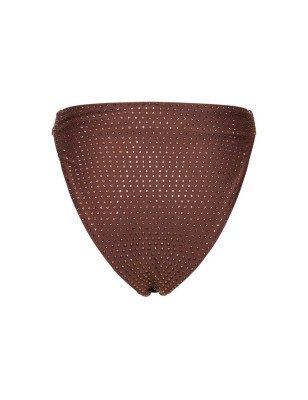 Kristal Taşlı Kahverengi Tasarım Bikini Takım