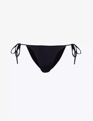 İnci Aksesuarlı Siyah Bikini Takım