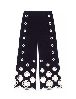 Çiçek Motifli Tasarım Pantolon