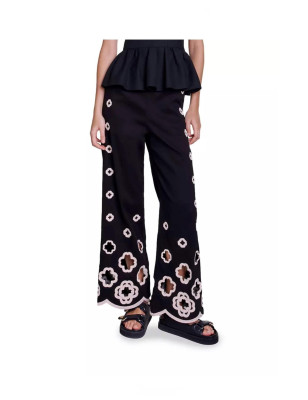 Çiçek Motifli Tasarım Pantolon