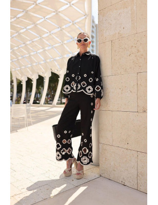 Çiçek Motifli Tasarım Gömlek