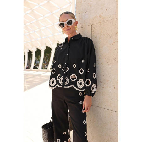 Çiçek Motifli Tasarım Gömlek